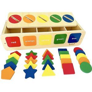 Montessori Toys Color&Shape Sorting Learning Matching Box for Baby Toddlers 1-3